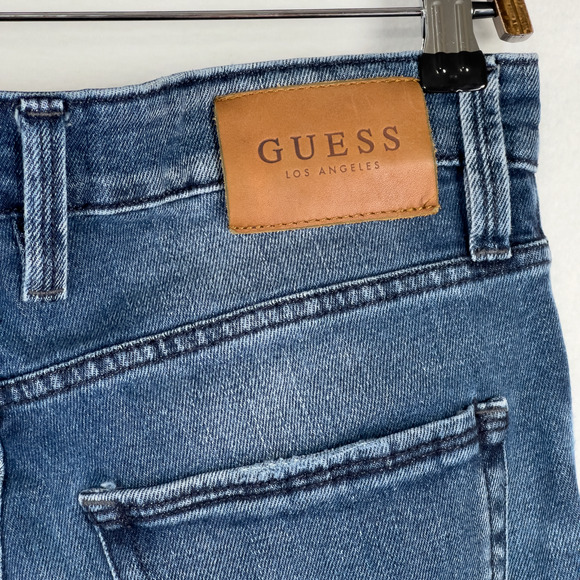 Guess Slim Tapered Skinny Retro Distressed Denim Womens Pants Size 30X32 - Picture 10 of 11